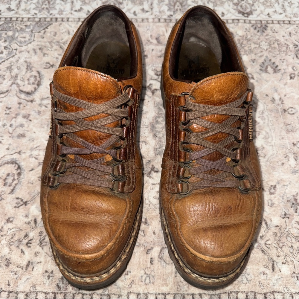 Mephisto Shoes Men's Size 11.5 Brown Leather Sherpa's Hiking Round Toe Lug Sole